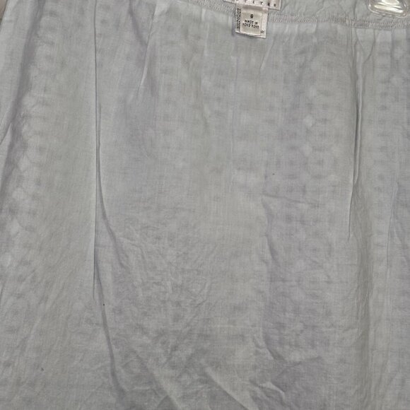 TALBOTS Petite 100% Cotton A Line Skirt Lined Back & White Circles Women's 8 EUC - Picture 2 of 16